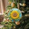 DIY Hanging Diamonds Painting Pendant Kit Sunflower, 7.4x7.4inch Gem Painting Board Art Kit Ornament, Special Crystal Diamond Craft Box Kit, Yellow